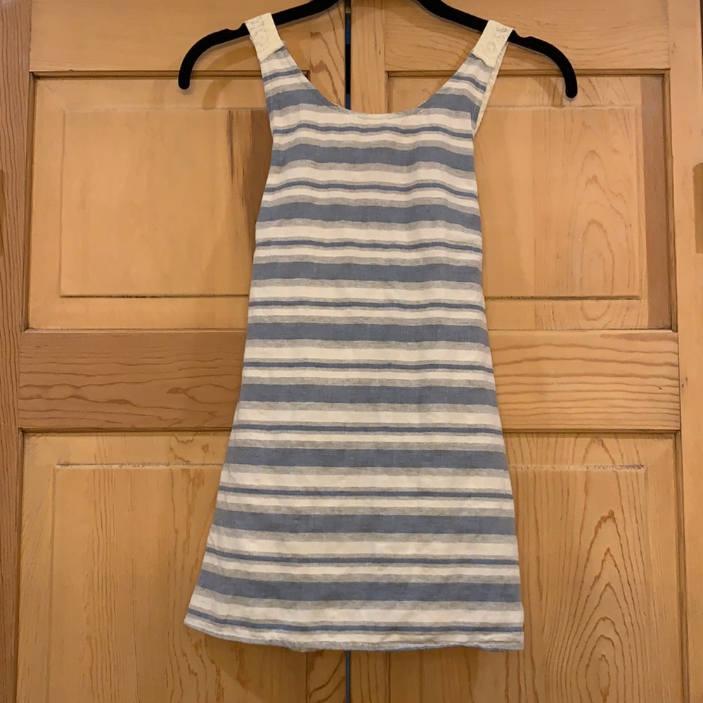 Blue and white striped top